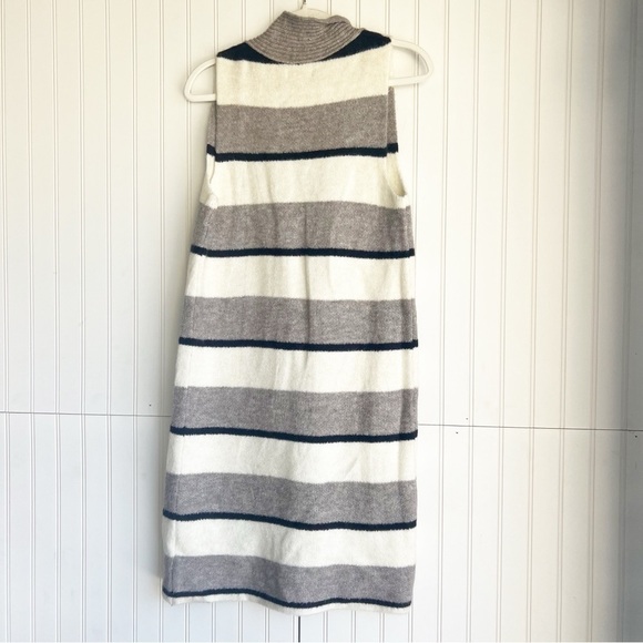 Anthropologie Size XS Blue Gray Pencey Longline Striped Knit Cardigan Vest - Picture 8 of 8